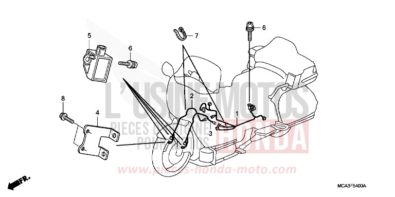 FAISCEAU DE SAC GONFLABLE de Gold Wing NOIR-Z (NH1ZB) 2007